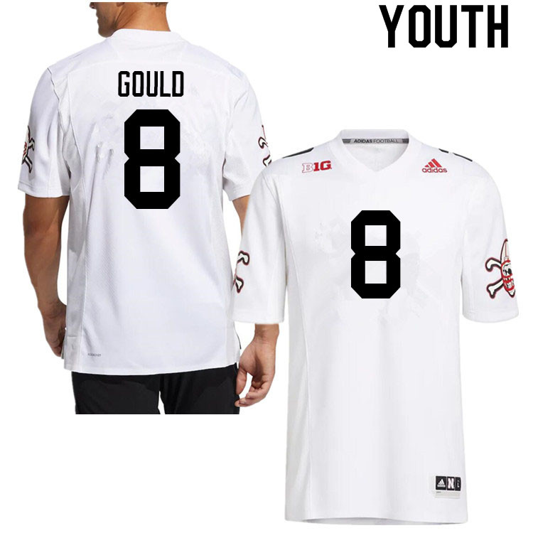 Youth #8 Jaeden Gould Nebraska Cornhuskers College Football Jerseys Sale-Strategy - Click Image to Close